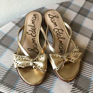 Gold studded bow Sam Edelman sandals